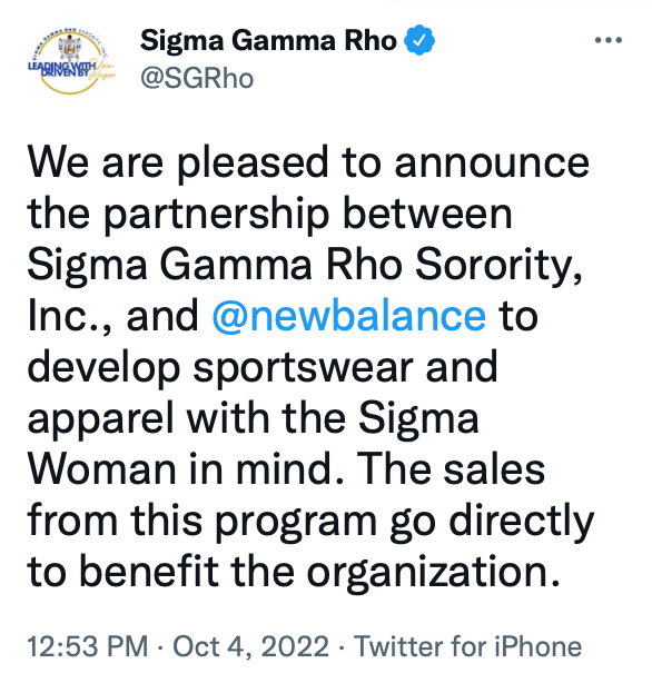 Sigma Gamma Rho Sorority, Inc. Teams Up With New Balance